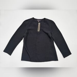 Ted Baker London Black Blouse with Crystal Embellishments